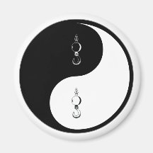 Yin Yang Crane Fridge Magnet