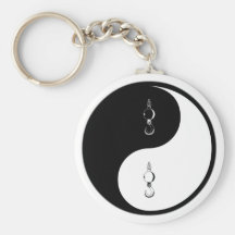 Yin Yang Crane Keychains