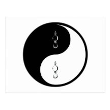 Yin Yang Crane Post Card