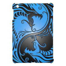 Yin Yang Dragons, blue and black Cover For The iPad Mini