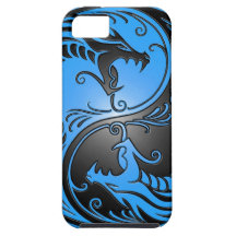 Yin Yang Dragons, blue and black iPhone 5 Covers
