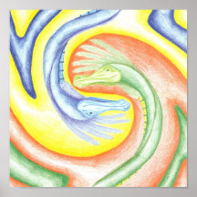 Yin Yang Dragons Canvas Print