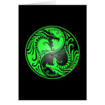 Yin Yang Dragons, green and black Cards