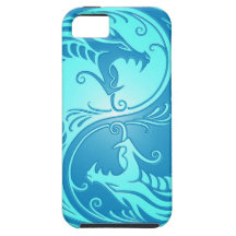 Yin Yang Dragons, light blue iPhone 5 Cases