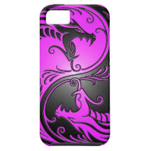 Yin Yang Dragons, purple and black iPhone 5 Cover