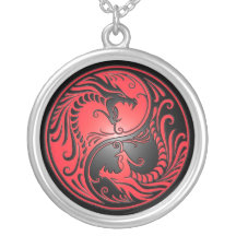 Yin Yang Dragons, red and black Custom Jewelry