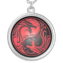 Yin Yang Dragons, red and black Custom Jewelry
