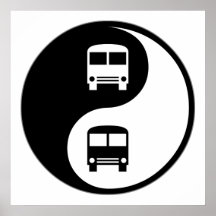 Yin Yang Driving a Bus Print