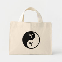 Yin Yang Figure Skating Tote Bags