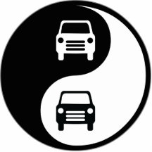 Yin Yang Fixing Cars Photo Sculpture