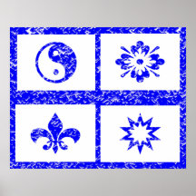 Yin Yang, Fleur de lis and Star Blast Posters
