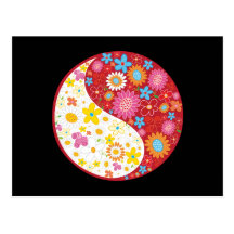 Yin Yang Flowers Postcard