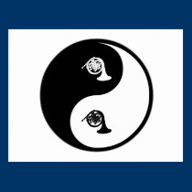 Yin Yang French Horn postcards