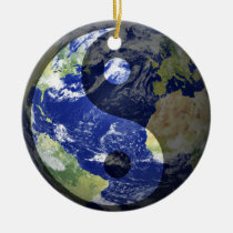 Yin-Yang Harmony Peace on Our Planet ornaments