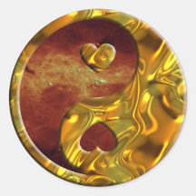 Yin & Yang / Hearts gold | universe of fire Sticker