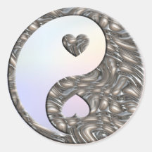 Yin & Yang / Hearts SILVER | coloured light Sticker