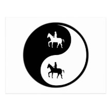 Yin Yang Horse Riding Postcard