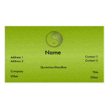 Yin Yang in Green Sandstone Profile Card Business Card Templates