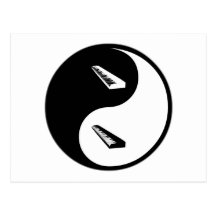 Yin Yang Keyboard Post Card