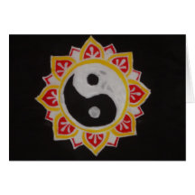 "Yin Yang Lotus" Greeting Card