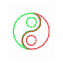 Yin Yang Neon Postkarte