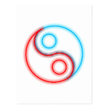 Yin Yang Neon Postkarte