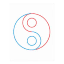 Yin Yang Neon Postkarte