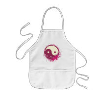 Yin Yang Pink Floral Aprons