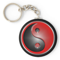yin-yang-red key chains