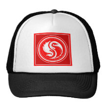 Yin Yang Red Year of the Dragon Trucker Hats