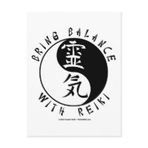Yin Yang Reiki Kanji Post Cards