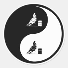 Yin Yang Rodeo Round Stickers