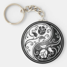 Yin Yang Roses Keychain