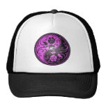 Yin Yang Roses, purple and black Trucker Hats