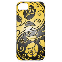 Yin Yang Roses, yellow and black Case For The iPhone 5