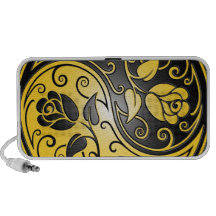 Yin Yang Roses, yellow and black Mp3 Speakers