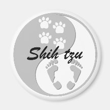 Yin yang Shih Tzu Fridge Magnet