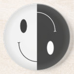 Yin Yang Smiley Drink Coaster