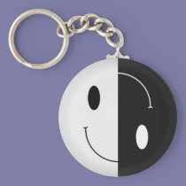 Yin Yang Smiley keychains