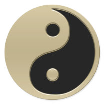 yin yang round sticker