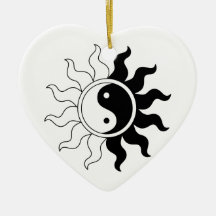 Yin yang sun christmas ornaments