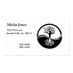 Yin Yang Tree Of Life Black & White business cards