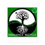 Yin Yang Tree Rebalance Recycle Post Card