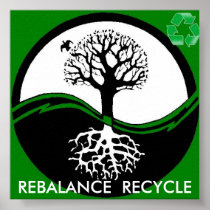 yin yang tree recycle poster from 14.95