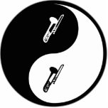 Yin Yang Trombone photo sculptures