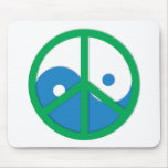 Yin-Yang with Peace sign mousepads
