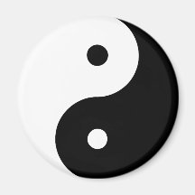 Yin Yang Ying Taoism Sign Chinese Taijitu Black Refrigerator Magnet