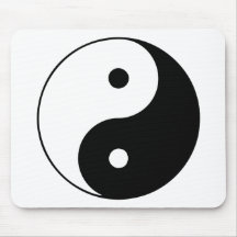 Yin Yang Ying Taoism Sign Chinese Taijitu Black Mouse Pad