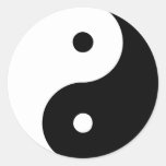 Yin Yang Ying Taoism Sign Chinese Taijitu Black Round Sticker