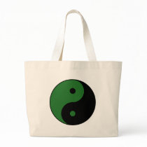 Yin Yang Ying Taoism Sign Chinese Taijitu Green Canvas Bags
